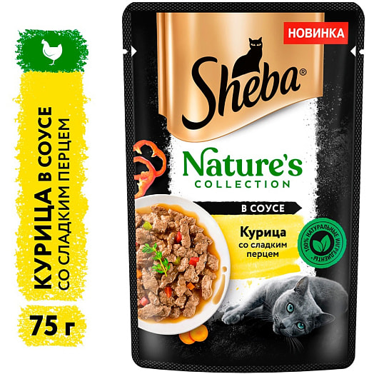 Корм для взрослых кошек 75г пауч с курицей и паприкой Марс Россия Sheba