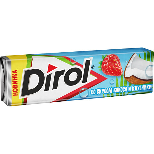 Жевательная резинка Dirol 13.6г со вкусом кокоса и клубники Россия
