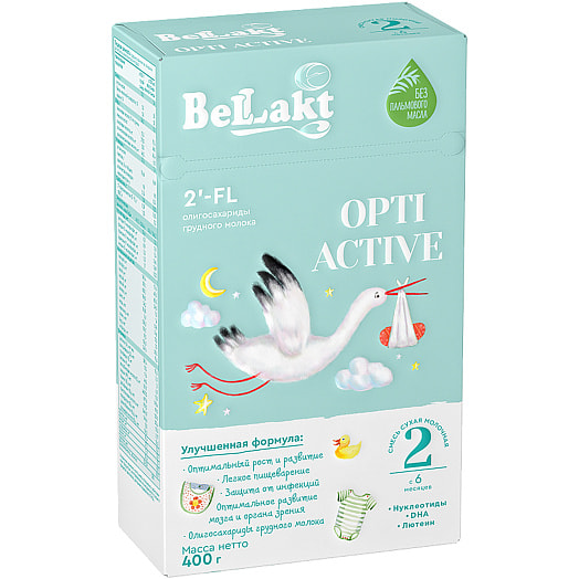 Смесь сухая молочная Bellakt Opti Active 2 400г карт/уп. с 6мес. ОАО Беллакт Волковысск Беларусь Беллакт