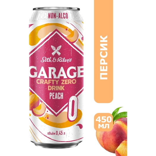 Напиток пивной б/алк Seth&Rileys Garage Crafty Zero Drink Peach 450мл ж/б Беларусь