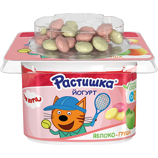 Йогурт 3% 118г с яблоком, грушей, печеньем в шоколаде Россия