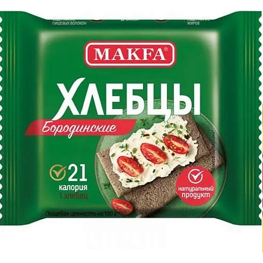 Хлебцы хрустящие Макфа Бородинские запеченные 60г АО Макфа Россия