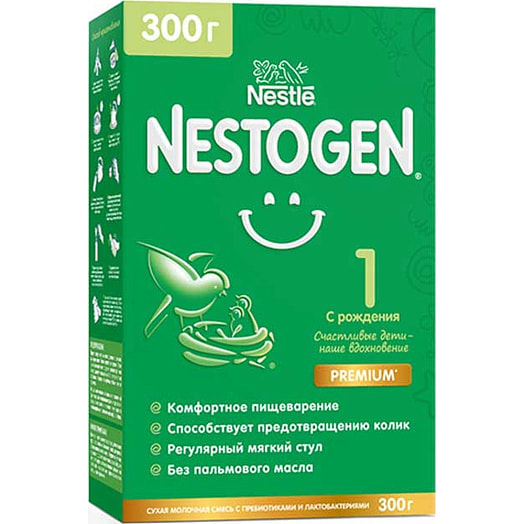Сухая молочная смесь Nestogen 1 300г с ОМЕГА-3 ПНЖК и лактобакт. для детей с рождения до 12мес. Россия