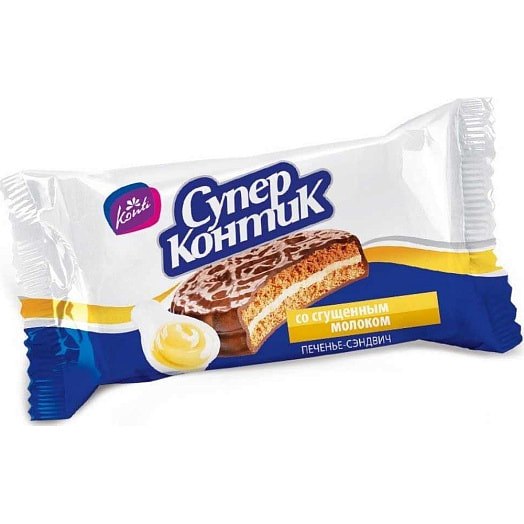 Печенье-сэндвич Супер-Контик 100г со сгущенным молоком КОНТИ-РУС АО Россия