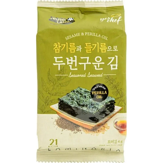 Сушеная морская капуста NORILAND с маслом периллы 4г Hanwool Food Корея