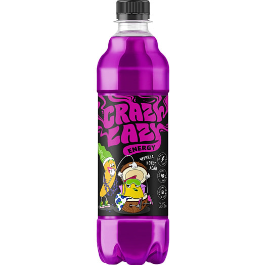 Напиток б/алк Крэйзи Лэйзи Кокос, черника, асаи 450мл ПЭТ газ. Бобруйский бровар Беларусь