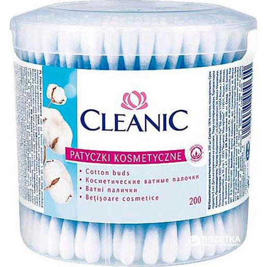 Ватные палочки Cleanic пластик 200шт Harper Hygienics Польша