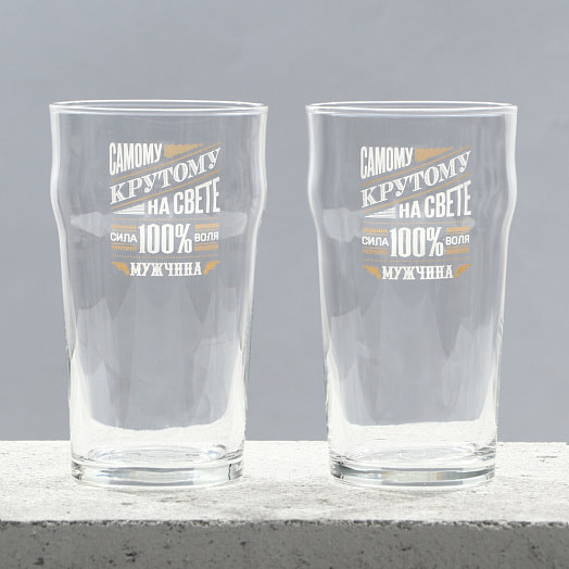 Подарочный набор пивных бокалов 100% мужик арт.10248684 Россия