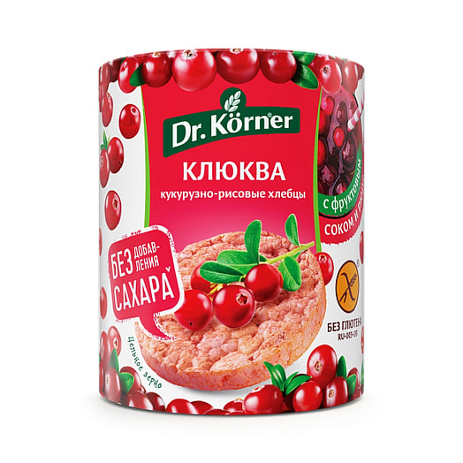 Хлебцы хрустящие Кукурузно-рисовые с клюквой 90г ОАО Хлебпром Россия