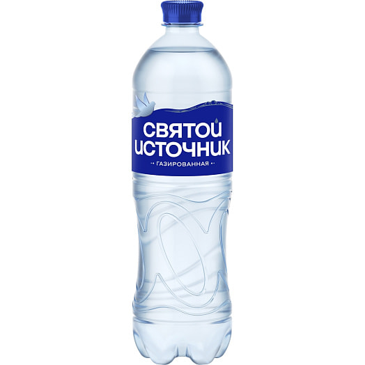 Вода природная питьевая Святой Источник 1л артезианская 1кат газ. Россия