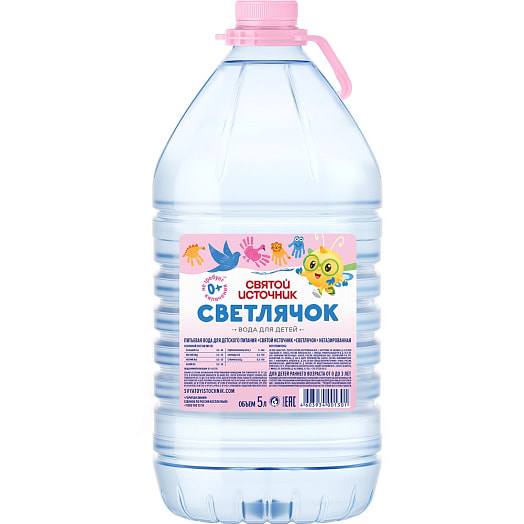 Вода питьевая Святой Источник Светлячок 5л ПЭТ для дет/пит., негаз. Россия