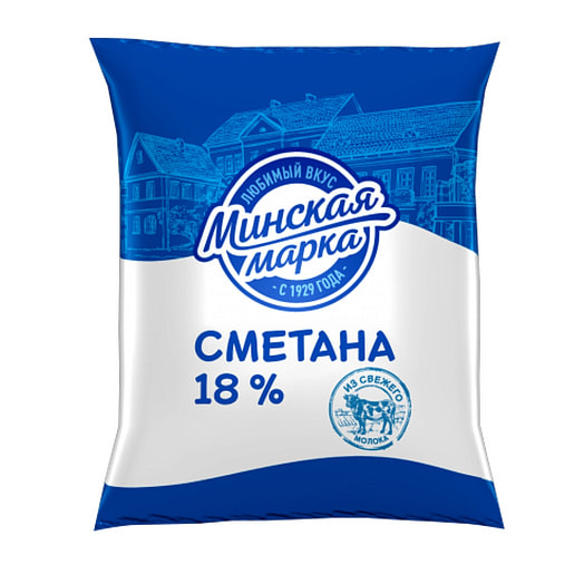 Сметана 18% 400г ММЗ N1 Беларусь Минская марка