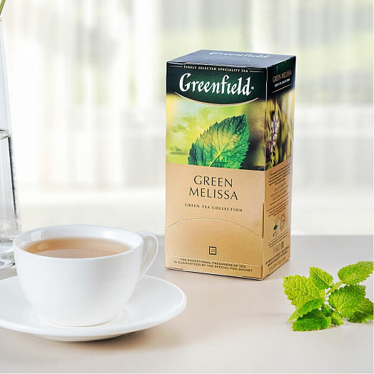 Чай зеленый Greenfield Green Melissa 37.5г (25пак*1.5г) Орими Россия