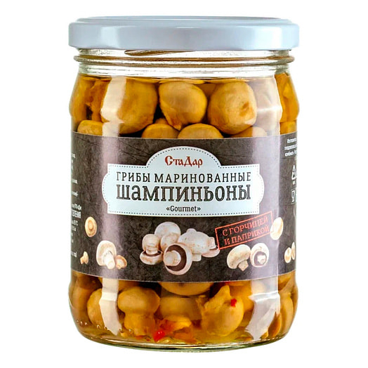 Грибы шампиньоны Gourmet маринованные 470г ст/б УП Стародорожский ПОЗ Беларусь СтаДар