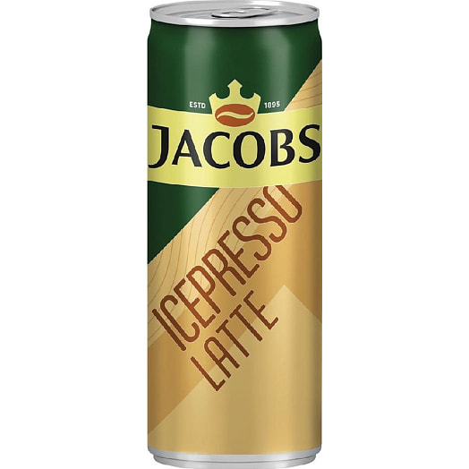 Молочный кофейный напиток JACOBS ICE PRESSO LATTE с сахаром 250мл ж/б Нидерланды Jacobs