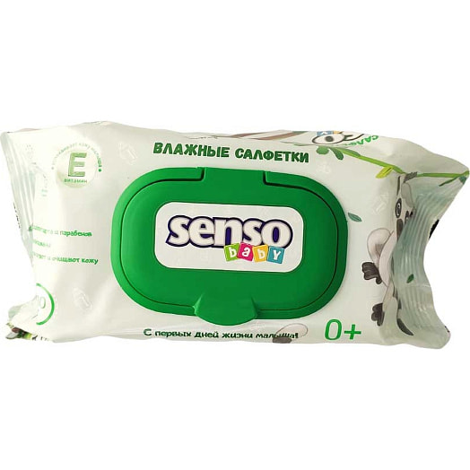 Салфетки влажные Senso Baby (лемур) для детей 100шт ОООБелЭмса Беларусь Sanso Baby