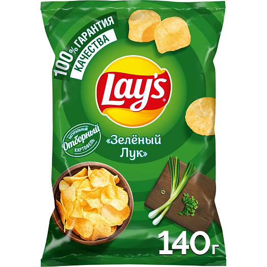 Чипсы Lays 140г со вкусом молодой зеленый лук ООО ПепсиКо Холдингс Россия Lays