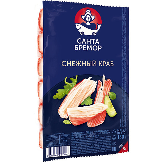 Палочки крабовые Снежный краб 150г охл Беларусь
