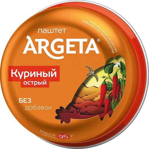 Куриный паштет ARGETA Острый 95г ж/б Atlantic Droga Kolinska d.o.o. Словения