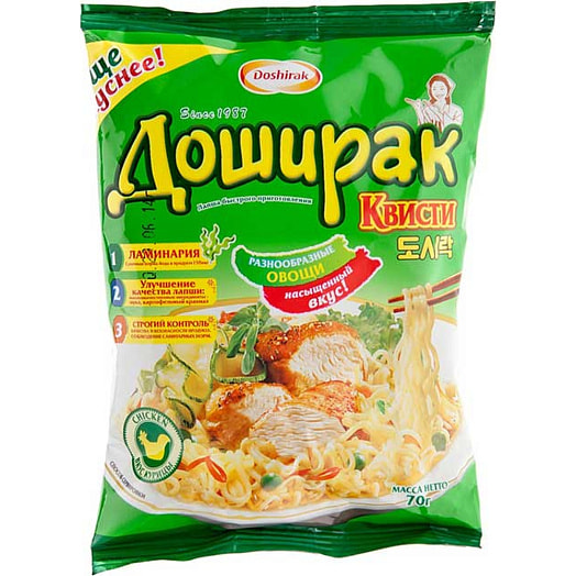 Лапша б/приг. Квисти 70г пакет со вкусом курицы ОООДоширак Коя Россия