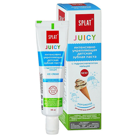 Детская укрепляющая зубная паста Juicy 35мл Ice-Cream SPLAT Россия