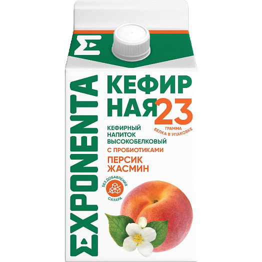 Напиток Exponenta кефирная обезжир 450г пюр-пак персик-жасмин ИООО Горецкий ПК Беларусь EXPONENTA