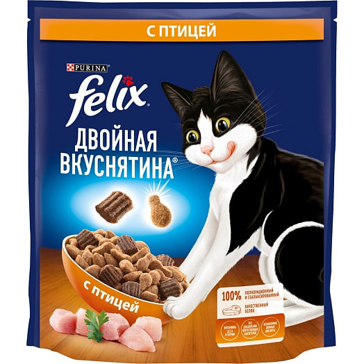 Сухой корм Двойная Вкуснятина 600г птица ООО Нестле Россия Россия