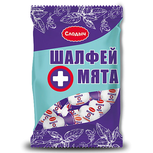 Карамель Шалфей+Мята 200г Слодыч Беларусь