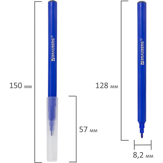 Фломастеры BRAUBERG PREMIUM Ультра-смываемые (24цвета) арт.151940 Китай