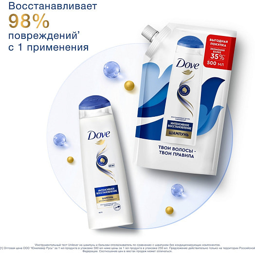Шампунь для волос 500мл интенсивное восстановление Unilever Россия DOVE