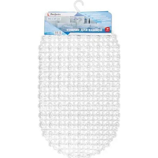 Коврик для ванной овал 66х37см, прозрачный арт.22-683700 Китай perfecto linea