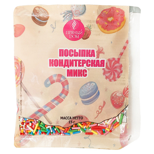 Посыпка кондитерская 15г Микс N1 ЧУП Пряный Дом Беларусь Пряный Дом