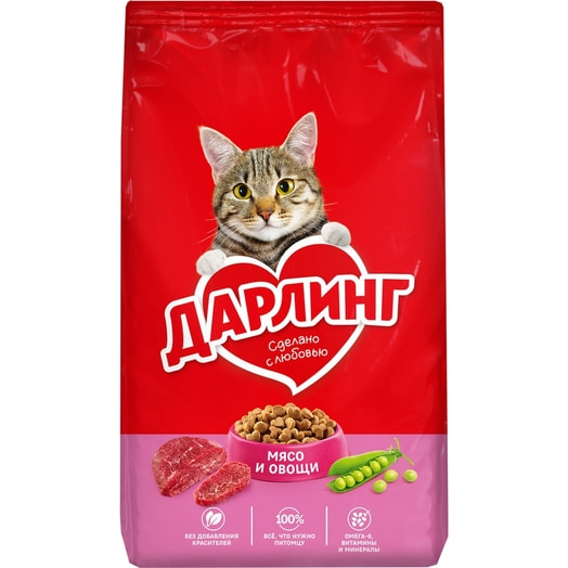 Сухой корм для кошек 760г мясо-овощи ООО Нестле Россия Россия Darling