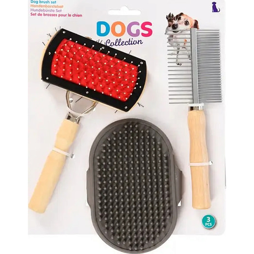 Набор щеток для вычесывания шерсти дерево/металл арт.491400090 Китай