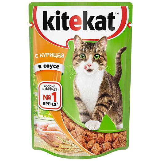Влажный корм Kitekat д/кошек курица в соусе 85г Россия