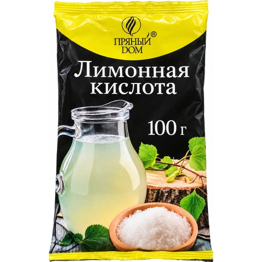 Лимонная кислота Пряный Дом 100г пакет моногидрат пищевая Беларусь
