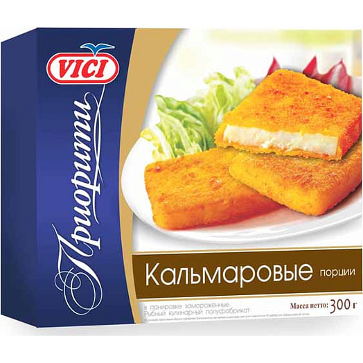 Порции мяса кальмара в панировке Vici 300г Литва