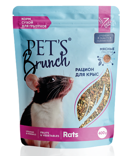 Корм сухой Pets Brunch для крыс 400г ПЭТС ФУД Беларусь Pets Brunch
