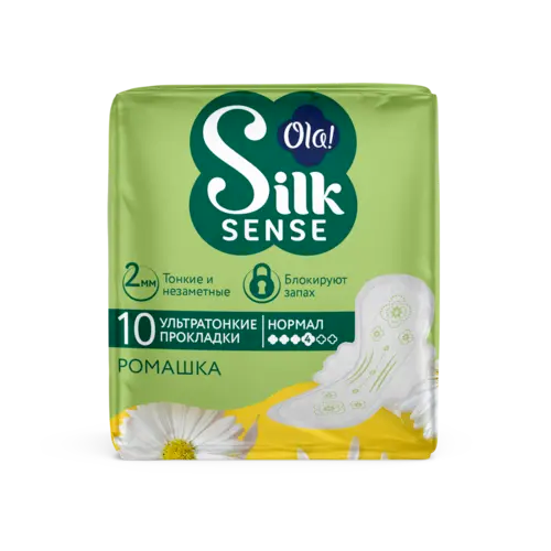 Прокладки ультратонкие Silk Sense ULTRA NORMAL 50г ромашка 10шт арт.9611070569 ХАЙДЖЕНИК АО Россия Ola!