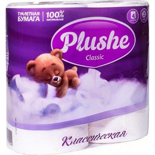 Туалетная бумага Plushe Classic 2сл. 18м. 4рул. ООО Кубань-Папир Россия Plushe