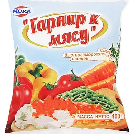 Смесь быстрозамороженных овощей Гарнир к мясу ТМ Мока 400г Беларусь