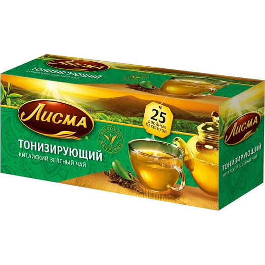 Чай Лисма Тонизирующий зеленый 37.5г 25пак.x1.5г КОМПАНИЯ МАЙ Россия