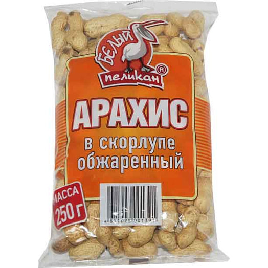 Арахис в скорлупе обжаренный 250г ООО Детави Беларусь Белый Пеликан