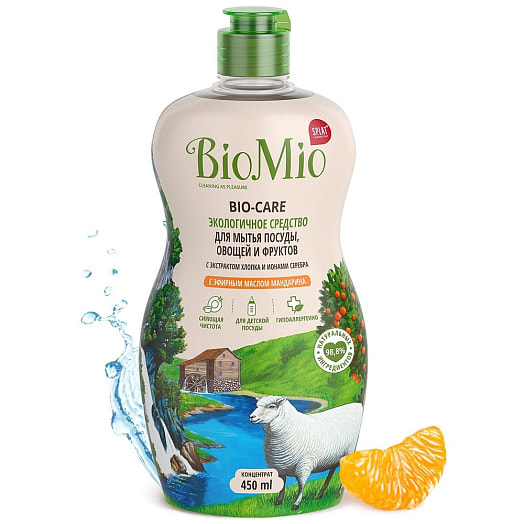 Cредство для мытья посуды Spl BioMio 450мл экологическое, мандарин SPLAT Россия