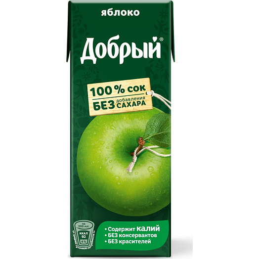 Сок Добрый 200мл тетра-пак яблочный Coca-Cola Беларусь Добрый