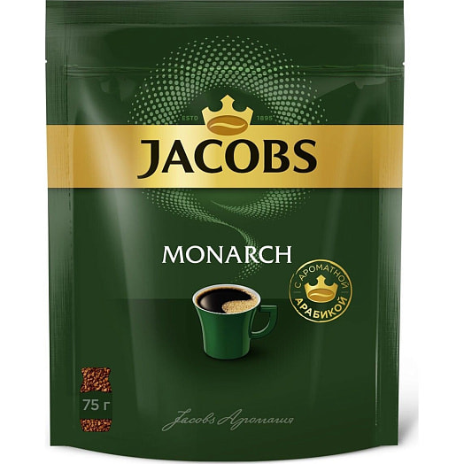 Кофе Jacobs Monarch раствор/сублимир (пакет) 75г Россия Jacobs