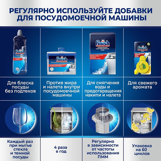 Специальная соль для посудомоечных машин Finsh 1.5кг Россия