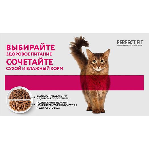 Паштет для кошек PERFECT FIT 75г для стерилизованных говядина Марс Россия PERFECT FIT