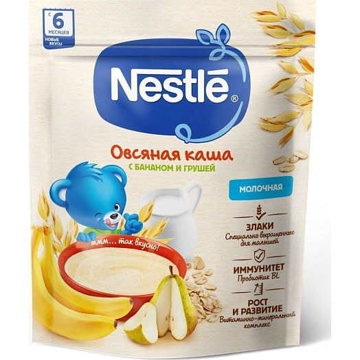 Каша овсяная с грушей и бананом для дет/пит. 200г с 6мес сухая молочная ООО Нестле Россия Россия
