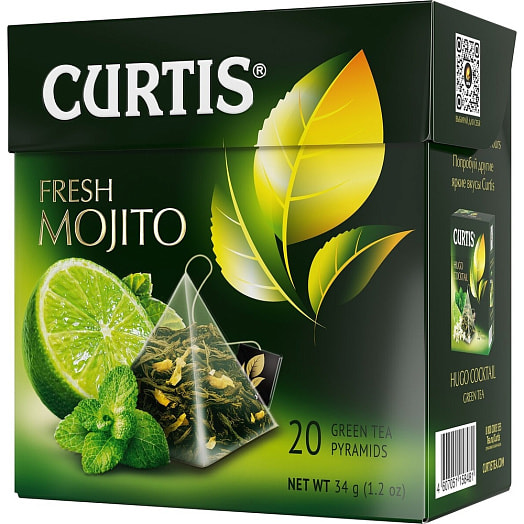 Чай Curtis Fresh Mojito 48г зеленый 20пир. КОМПАНИЯ МАЙ Россия